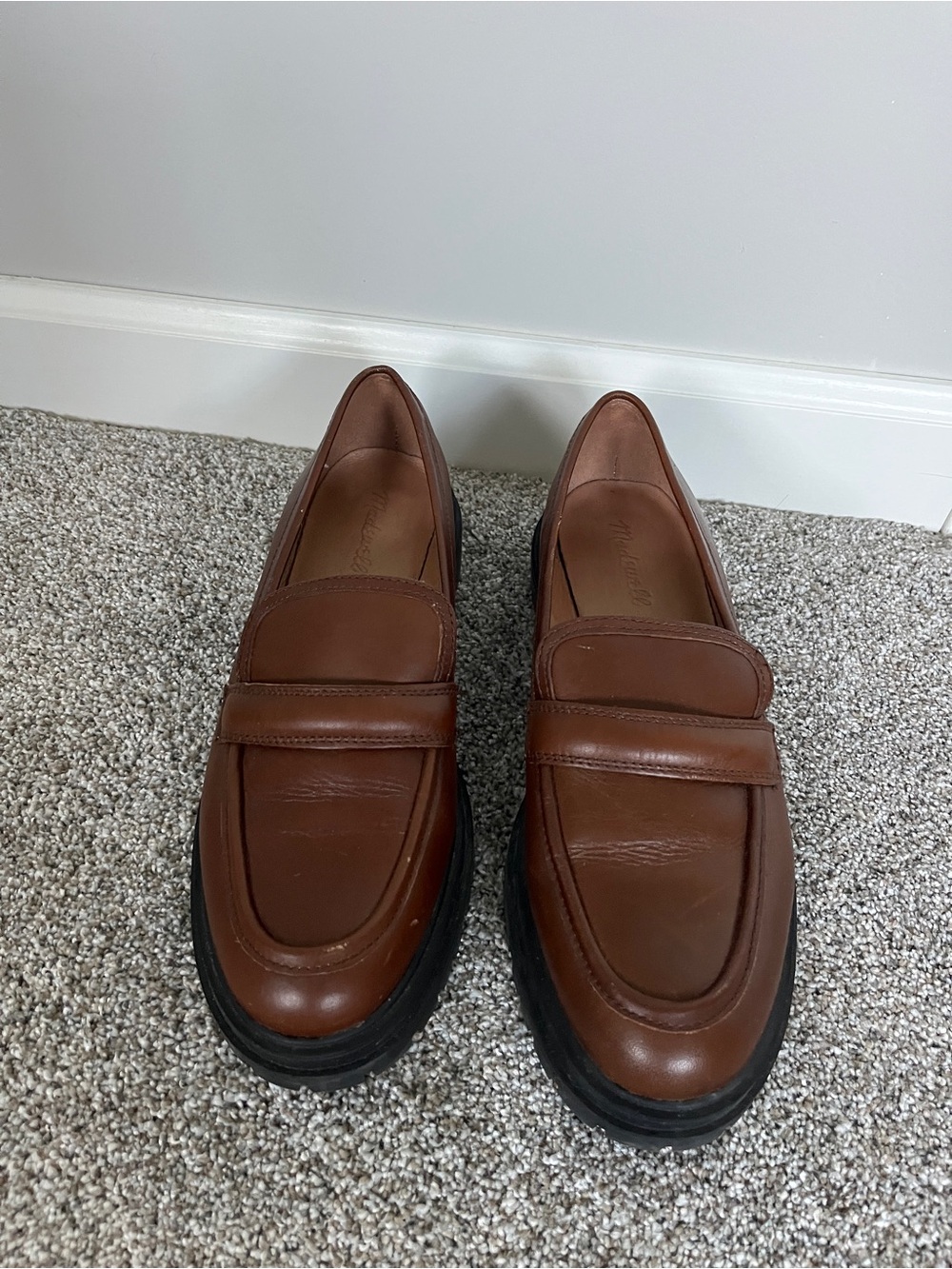 Madewell Y2K Brown Leather Penny Loafers